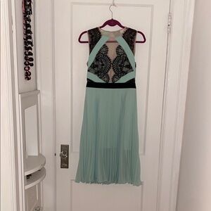 Elegant BCBGMAXAZRIA Lace Panel Mint Dress